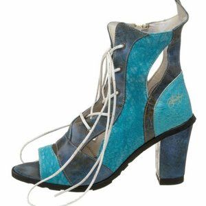 New $325 EJECT 36 Open toe Ankle Boot Cut out Sandal Leather Edgy